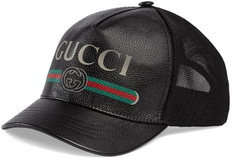 gucci embellished leather cap|black Gucci hat men.